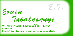 ervin tapolcsanyi business card